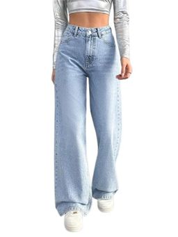 Angelfab - Womens Blue Solid Denim Jeans