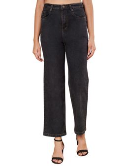 Angelfab - Womens Black Solid Denim Jeans
