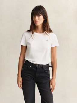 GANT - Womens White Regular Fit Shield T-Shirt