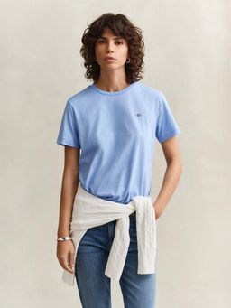 GANT - Womens Blue Regular Fit Shield T-Shirt