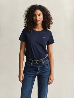GANT - Womens Navy Blue Regular Fit Shield T-Shirt