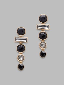 Globus - Geometric Gold Plated Drop Earrings-3623339001