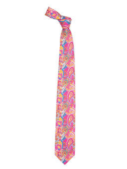 The Tie Hub - Pink Paisley Italian Silk Necktie