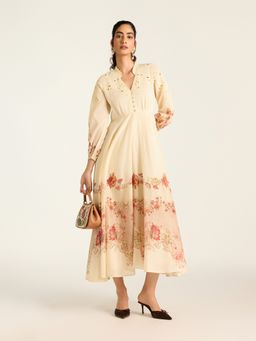 Label Ritu Kumar - Off White Ecru Melania Long Dress