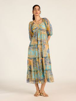 Label Ritu Kumar - Multi Colour Eleni Long Dress