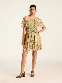 Label Ritu Kumar - Green Corrine Short Dress