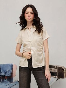 STREET 9 - Beige Striped Shirt