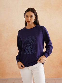 Beatnik - Blue Terry Graphic Sweatshirt