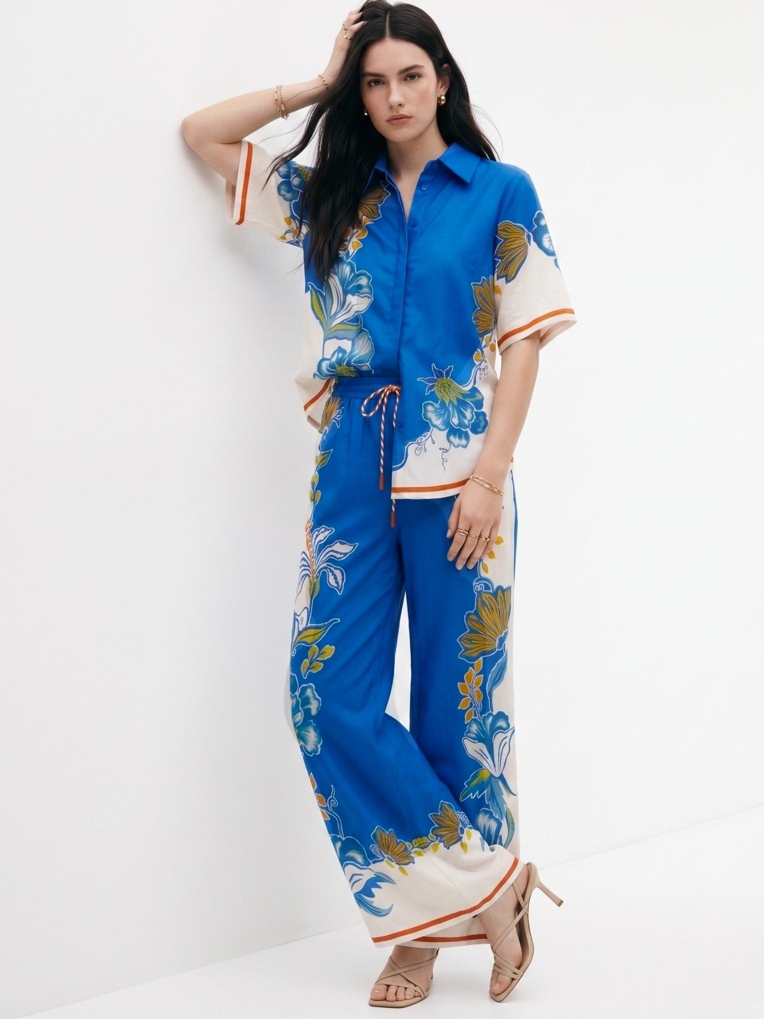 outzidr Blue Placement Printed Co-Ord Set-picture-37