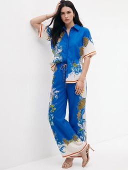 Outzidr - Blue Placement Printed Co-Ord Set
