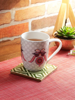 HomeTown - Silk Route Bone China Single Coffee Mug 310 Ml in Multi Colour