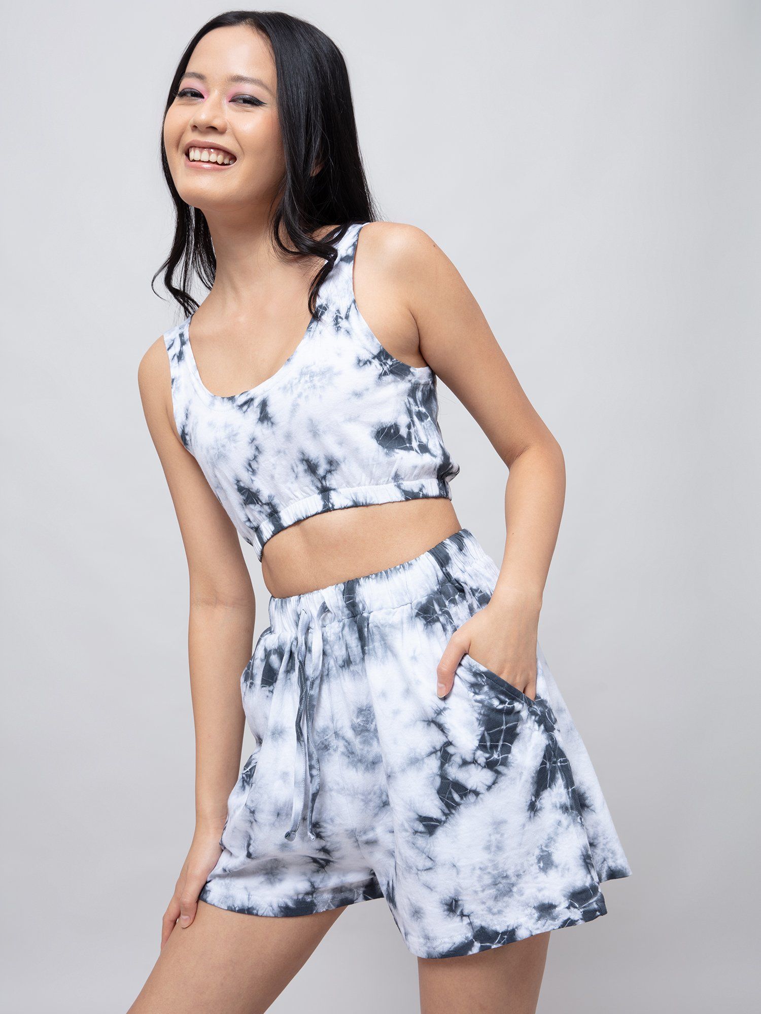 Live Life In Full Bloom Crop Top and Shorts (Set of 2)-picture-23