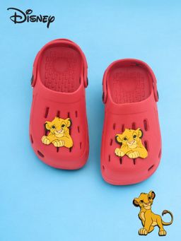Yellow Bee - Disney Simba Clogs with 3D Lion King Charm for Boys-Red