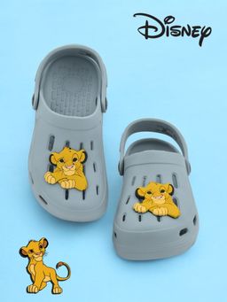 Yellow Bee - Disney Simba Clogs with 3D Lion King Charm for Boys-Grey
