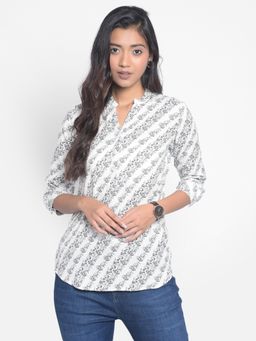 CRIMSOUNE CLUB - Womens White Printed Top