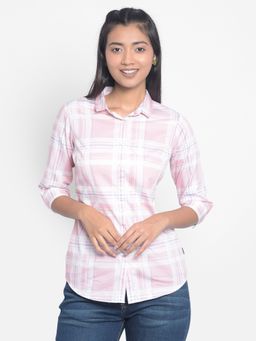 CRIMSOUNE CLUB - Women's Pink Checked Shirt
