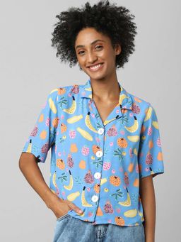 ONLY - Women Printed Blue Shirt