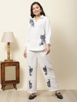 FFU - Embroidered Women Co-Ord Set - White