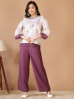 FFU - Floral Women Co-Ord Set - Purple