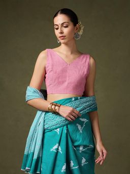 SAAKI - Timeless Traditions Pink Sleeveless Blouse