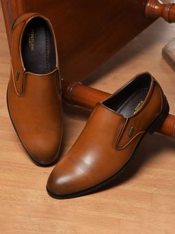 LIBERTY - Fortune Jpl-276 Formal Non Lacing Loafers Shoes For Mens - Tan
