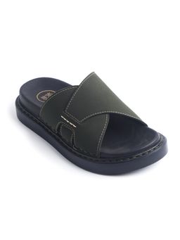 Monkstory - Cosmopolitan Cross Panel Chunky Sandals - Olive Green
