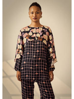 Neeti and Mudita - Multi-Color Midnight Garden Top