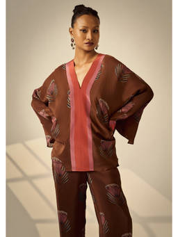 Neeti and Mudita - Brown Cocoa Bloom Top
