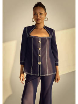 Neeti and Mudita - Navy Blue Nera Top