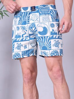 Urban Scottish - Cotton Printed Blue Boxer