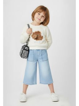 max - Girls Applique Sweatshirt - Off White