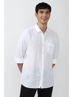 Peter England - Men White Slim Fit Casual Shirts
