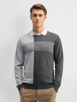 Arrow - Men Grey Colorblock Sweater