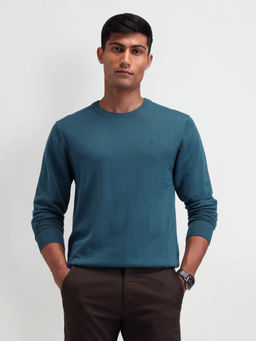 Arrow - Men Teal Solid Sweater
