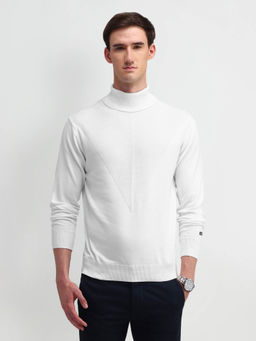 Arrow Sports - Men White Solid Sweater