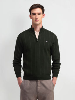 Arrow Sports - Men Olive Stripes Sweater