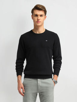 Arrow Sports - Men Black Solid Sweater