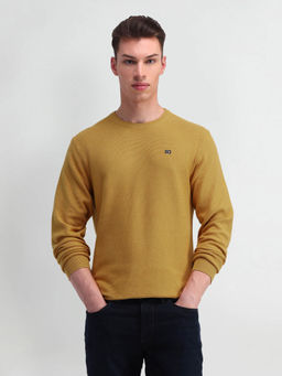Arrow Sports - Men Mustard Solid Sweater