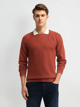 Arrow Sports - Men Rust Solid Sweater