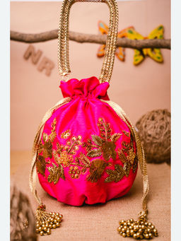 NR by Nidhi Rathi - Embellished Pink Batuas And Potlis