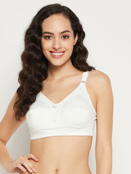 Clovia - White Polyamide Solid Non-Padded Full Cup Wire Free Full Figure Bra