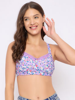 Clovia - Purple Polyamide Non-Padded Full Cup Wire Free Full Figure Bra