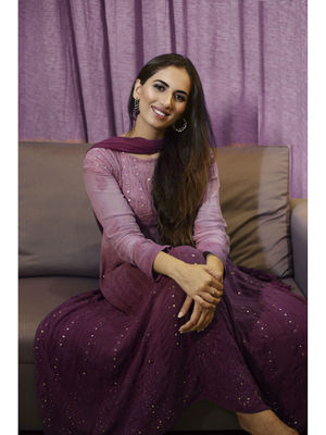 grape wine colour kurti