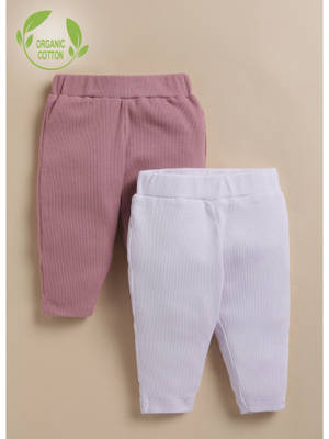 Buy Cot & Candy Organic Lavender & Pink Pencil Pant (Pack of 2) (0-3 ...