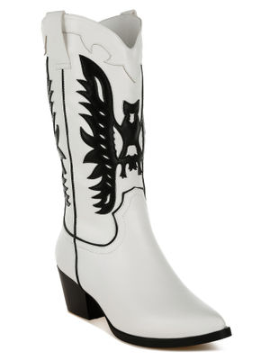 Winged Patchwork Cowboy Boots
