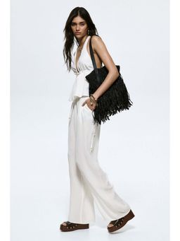 H&M - Women White Viscose Drawstring Pant