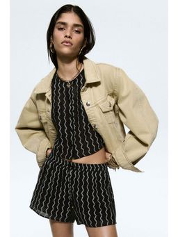 H&M - Women Black Crochet-Look Shorts