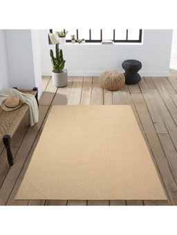 Saral Home - Beige Cotton Anti-Skid Jacquard Carpet -120x180 Cm