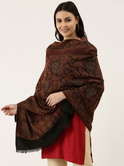 Pashmoda - Women Black Crystal Work Jamawar Stole