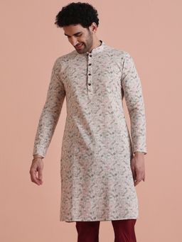 KISAH - Men Multi-Colour Printed Rayon Kurta
